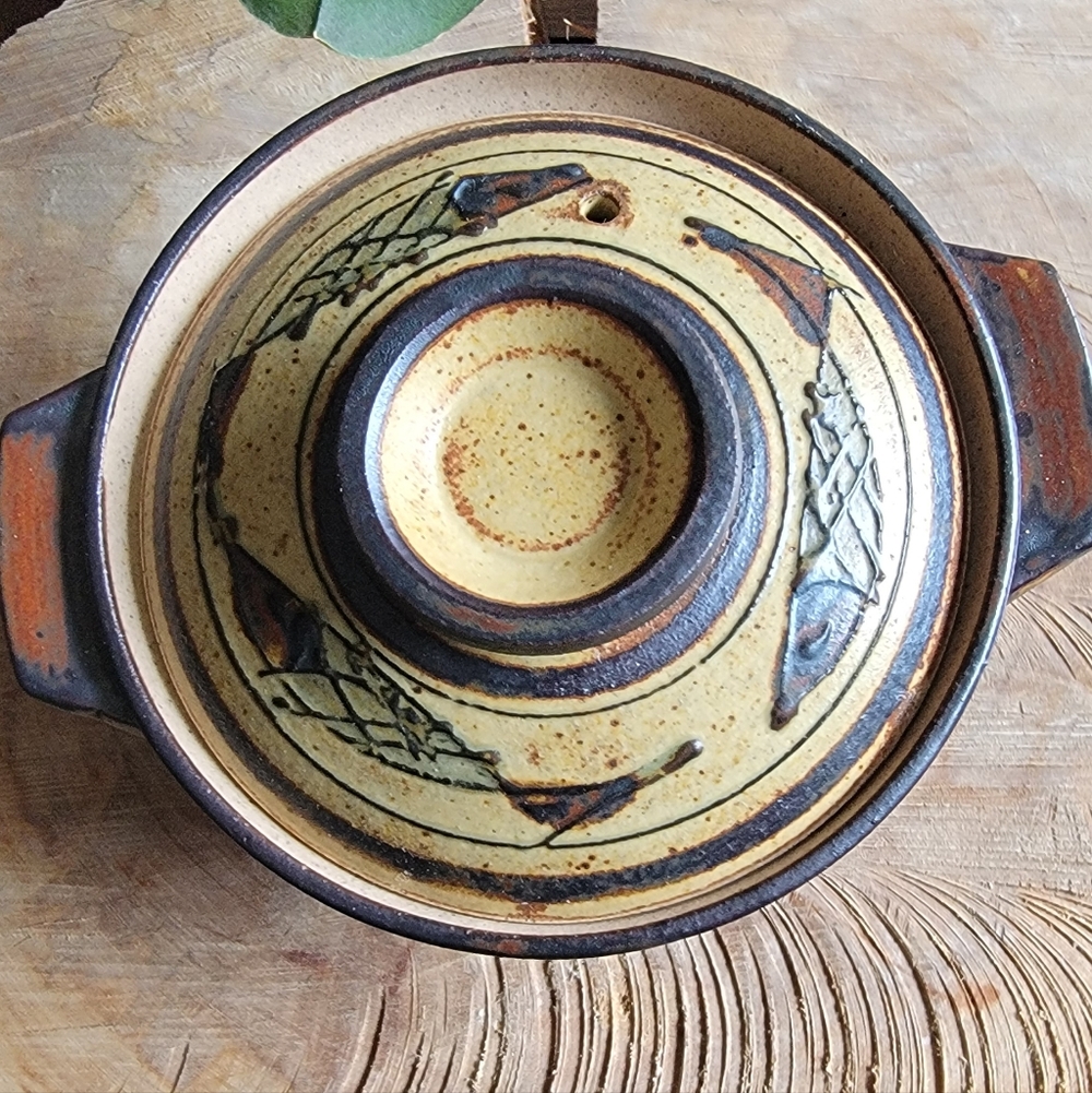 Artisan Ceramic Mini Casserole Dish - Tan and Brown - Picture 2 of 7